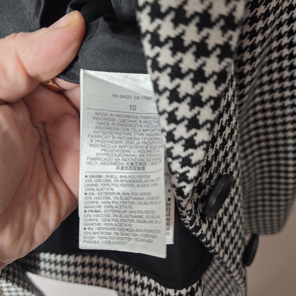 Banana Republic Houndstooth Blazer Dopamine Tailored Jacket Classic Preppy 10 - Picture 7 of 7